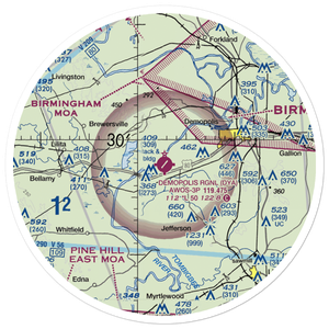 Demopolis Municipal Airport (DYA) VFR Sectional Sticker (30 mile)
