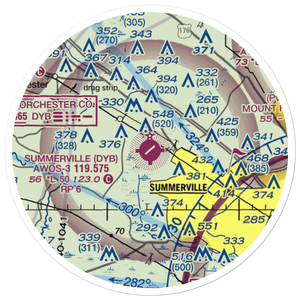 Summerville Airport (DYB) VFR Sectional Sticker (20 mile)