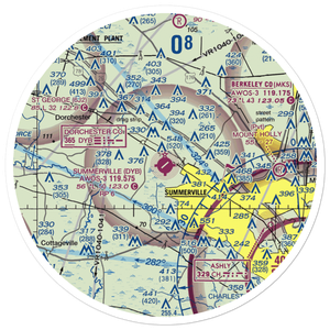 Summerville Airport (DYB) VFR Sectional Sticker (30 mile)
