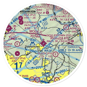 Doylestown Airport (DYL) VFR Sectional Sticker (20 mile)