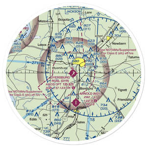 Dyersburg Regional Airport (DYR) VFR Sectional Sticker (30 mile)