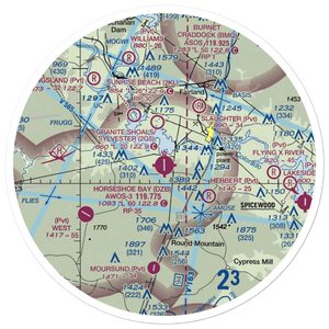 Horseshoe Bay Resort Airpark (DZB) VFR Sectional Sticker (30 mile)