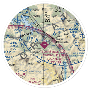 Blairsville Airport (DZJ) VFR Sectional Sticker (20 mile)