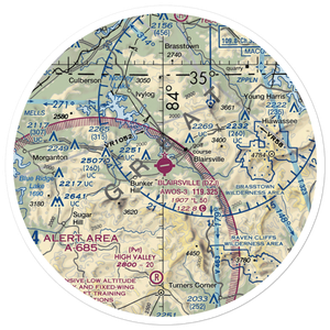 Blairsville Airport (DZJ) VFR Sectional Sticker (30 mile)
