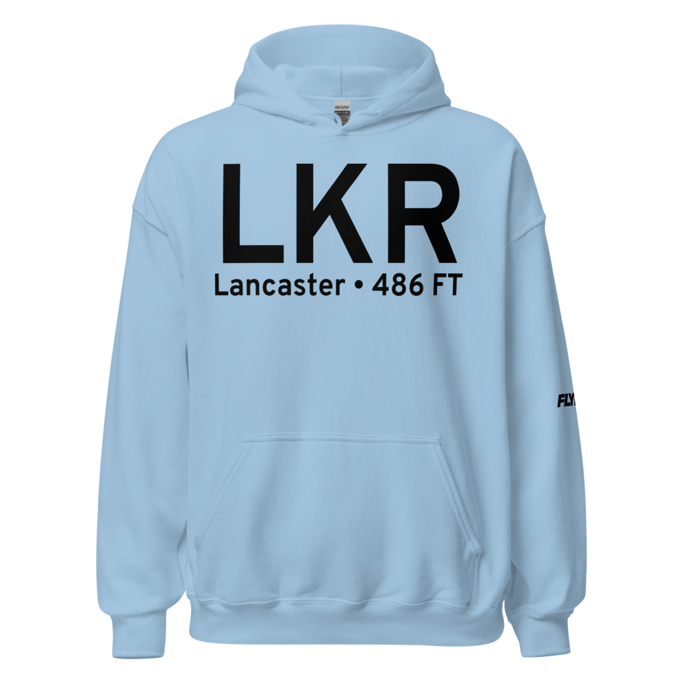 Lancaster (KLKR) Airport Hoodie Sweatshirt 
