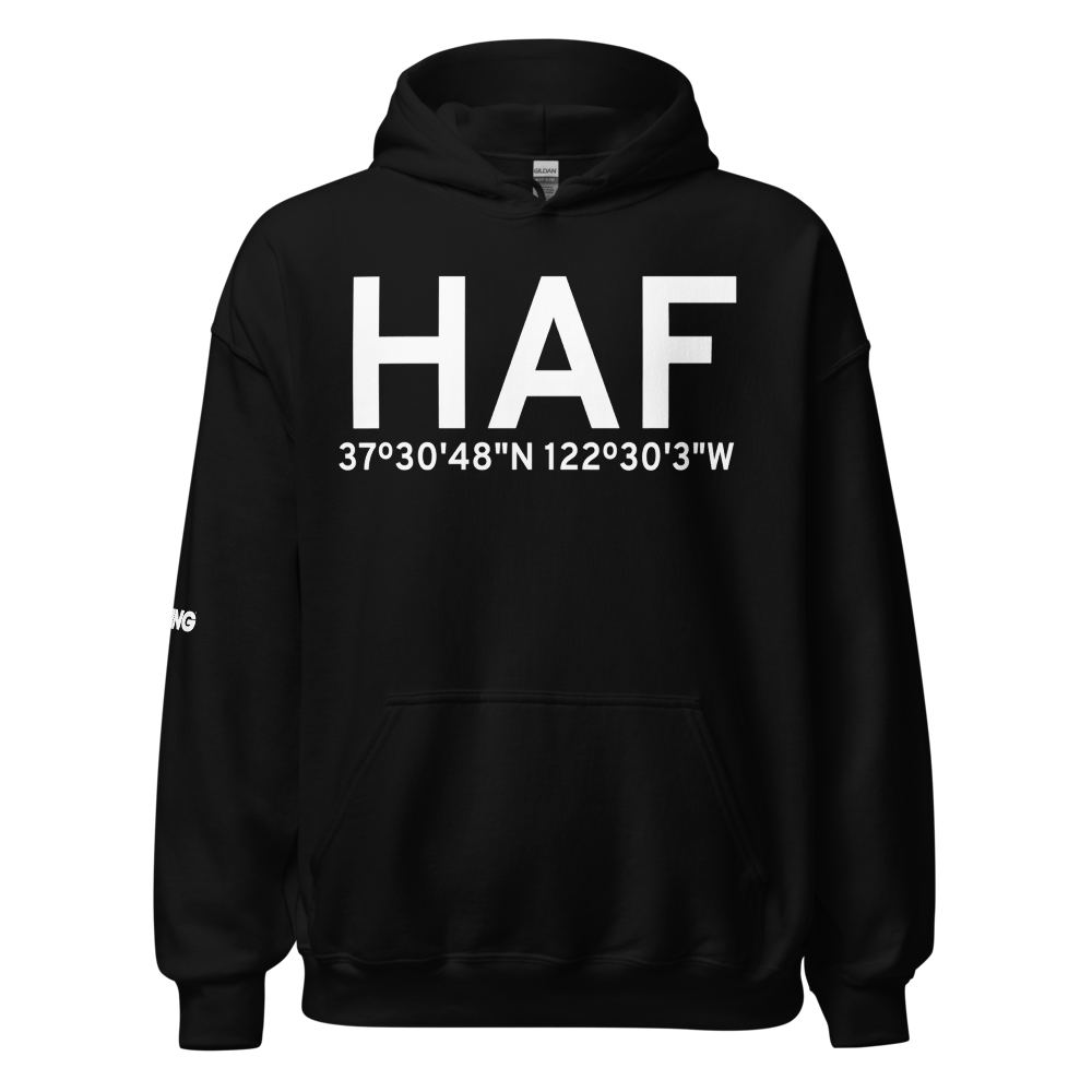 Half Moon Bay (KHAF) Airport Hoodie Sweatshirt 