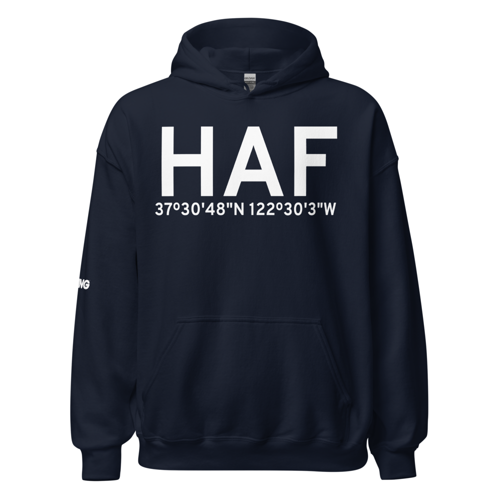 Half Moon Bay (KHAF) Airport Hoodie Sweatshirt 