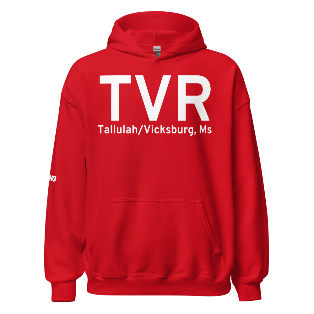 Tallulah/Vicksburg, Ms (KTVR) Airport Hoodie Sweatshirt 
