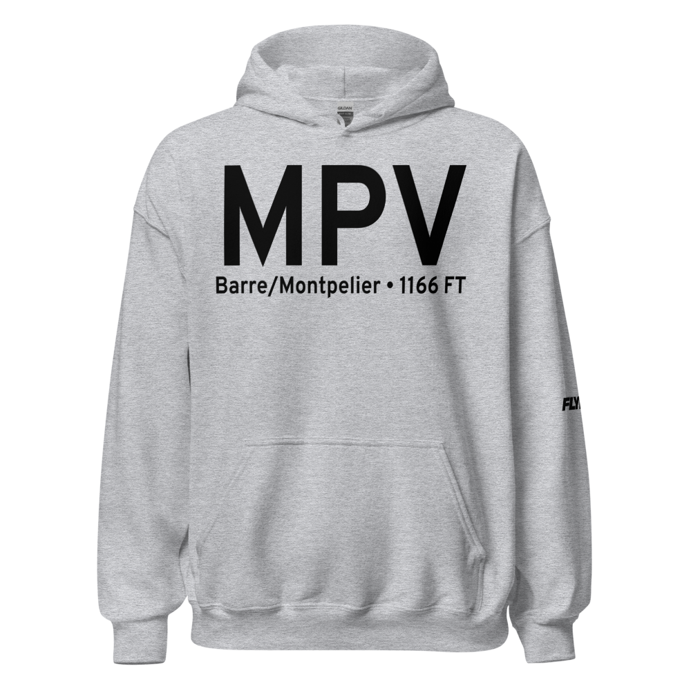 Barre/Montpelier (KMPV) Airport Hoodie Sweatshirt 