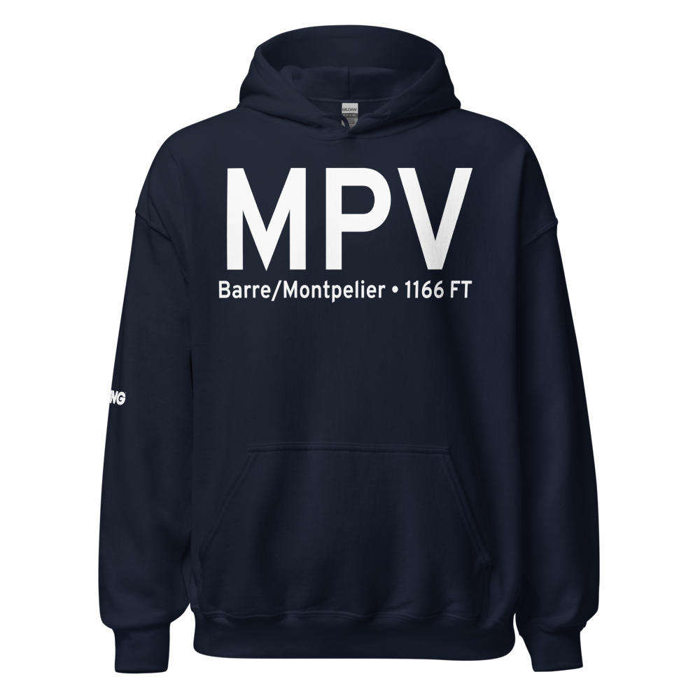 Barre/Montpelier (KMPV) Airport Hoodie Sweatshirt 