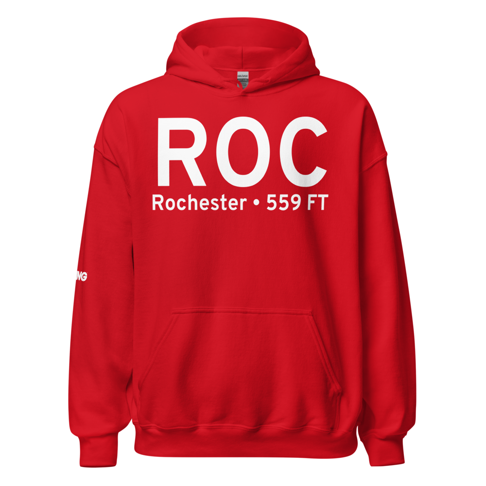 Rochester (KROC) Airport Hoodie Sweatshirt 