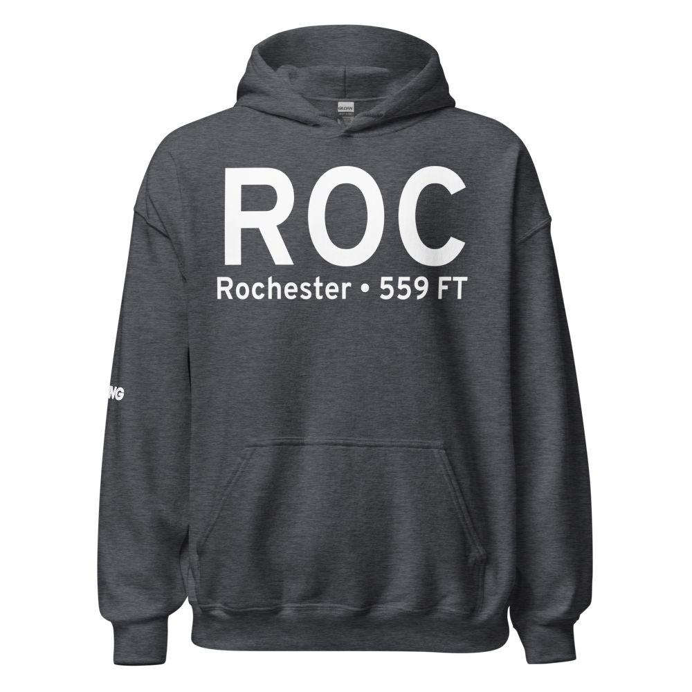 Rochester (KROC) Airport Hoodie Sweatshirt 