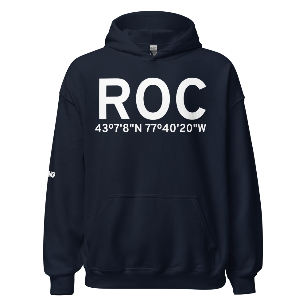 Rochester (KROC) Airport Hoodie Sweatshirt 