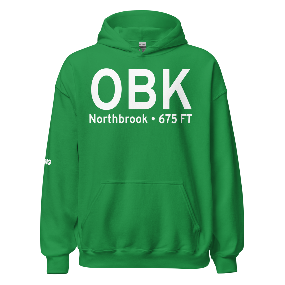 Northbrook (OBK) Airport Hoodie Sweatshirt 