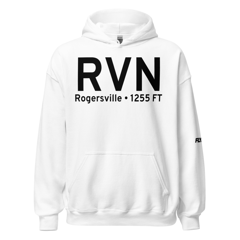 Rogersville (KRVN) Airport Hoodie Sweatshirt 