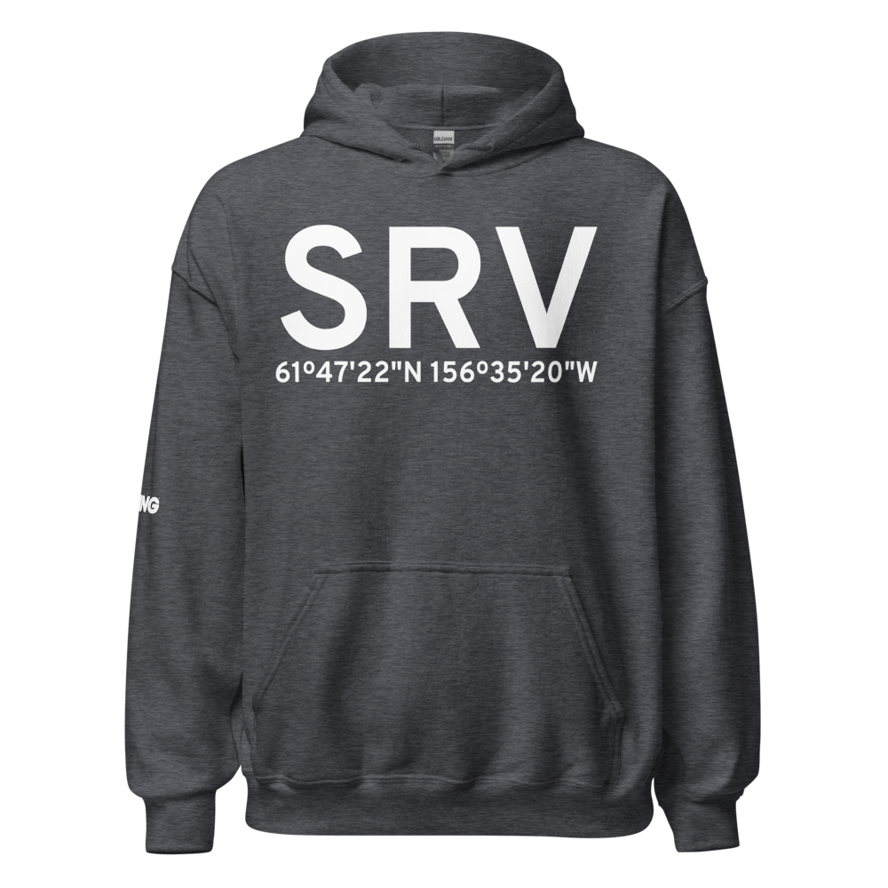 Stony River (SRV) Airport Hoodie Sweatshirt 