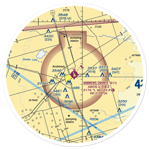 Andrews County Airport (E11) VFR Sectional Sticker (30 mile)