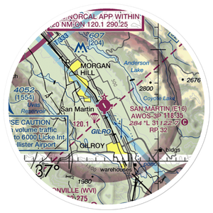 San Martin Airport (E16) VFR Sectional Sticker (20 mile)