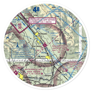 San Martin Airport (E16) VFR Sectional Sticker (30 mile)
