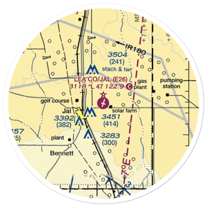 Lea County-Jal Airport (E26) VFR Sectional Sticker (20 mile)