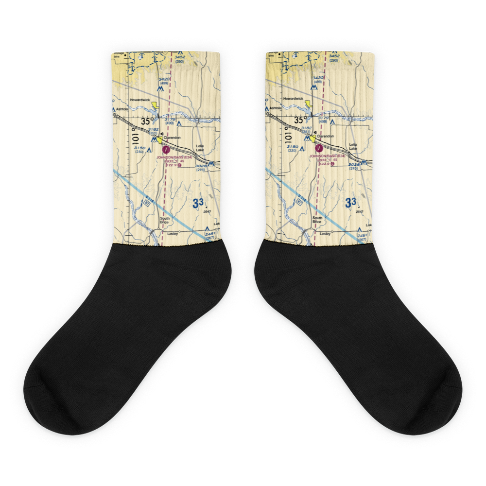 Smiley Johnson Municipal Airport-Bass Field (E34) VFR Sectional Socks 
