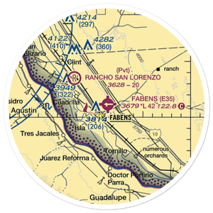 Fabens Airport (E35) VFR Sectional Sticker (20 mile)