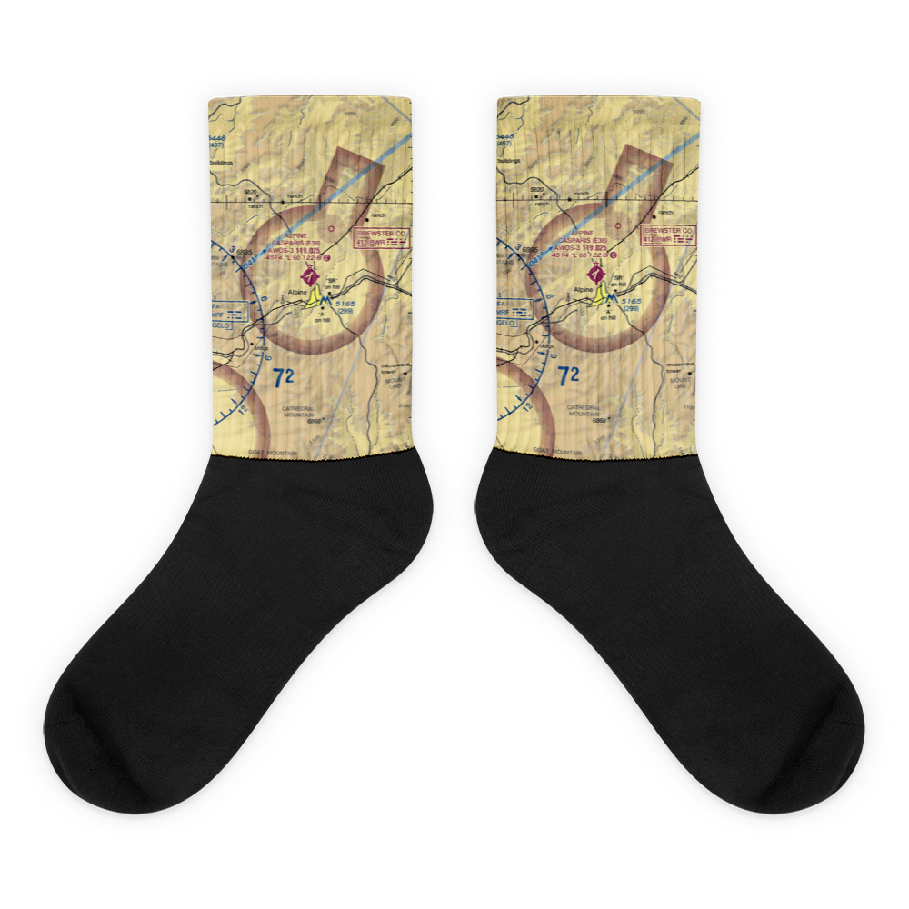 Alpine Casparis Municipal Airport (E38) VFR Sectional Socks 
