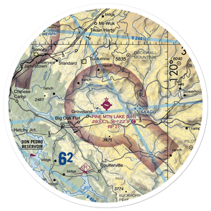 Pine Mountain Lake Airport (E45) VFR Sectional Sticker (30 mile)