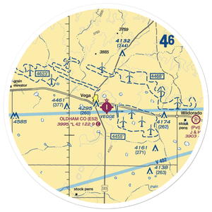 Oldham County Airport (E52) VFR Sectional Sticker (30 mile)