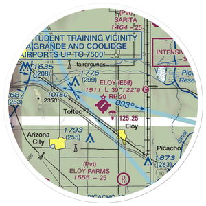 Eloy Municipal Airport (E60) VFR Sectional Sticker (20 mile)