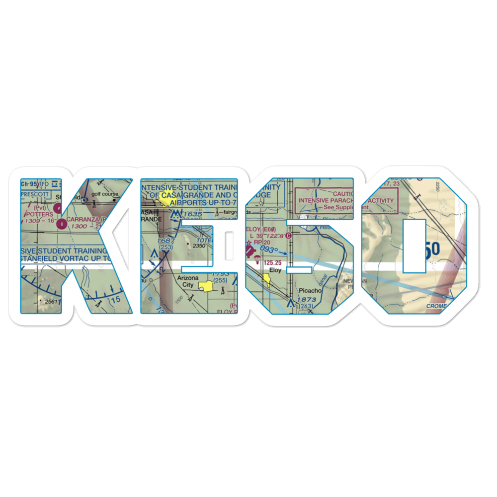 Eloy Municipal Airport (E60) VFR Sectional Sticker 