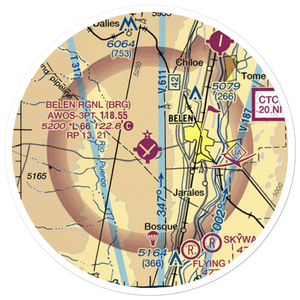 Belen Regional Airport (BRG) VFR Sectional Sticker (20 mile)