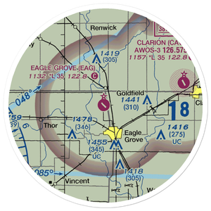 Eagle Grove Municipal Airport (EAG) VFR Sectional Sticker (20 mile)