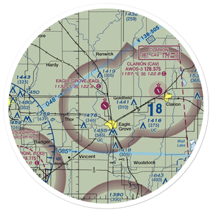 Eagle Grove Municipal Airport (EAG) VFR Sectional Sticker (30 mile)