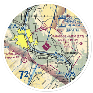 Pangborn Memorial Airport (EAT) VFR Sectional Sticker (20 mile)