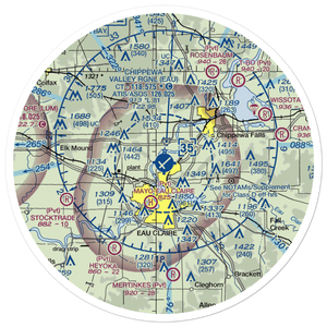Chippewa Valley Regional Airport (EAU) VFR Sectional Sticker (30 mile)