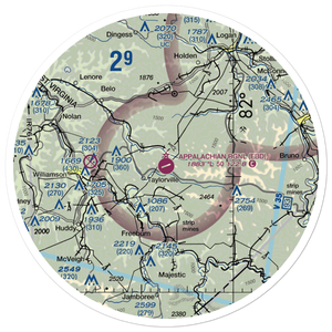 Appalachian Regional Airport (EBD) VFR Sectional Sticker (30 mile)
