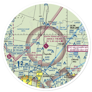South Texas International At Edinburg Airport (EBG) VFR Sectional Sticker (30 mile)