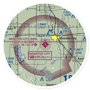 Webster City Municipal Airport (EBS) VFR Sectional Sticker (20 mile)