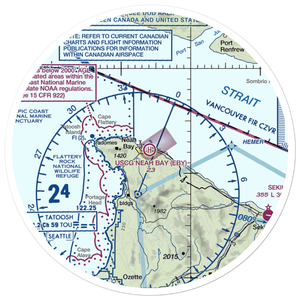 US Coast Guard Station Neah Bay Heliport (EBY) VFR Sectional Sticker (30 mile)