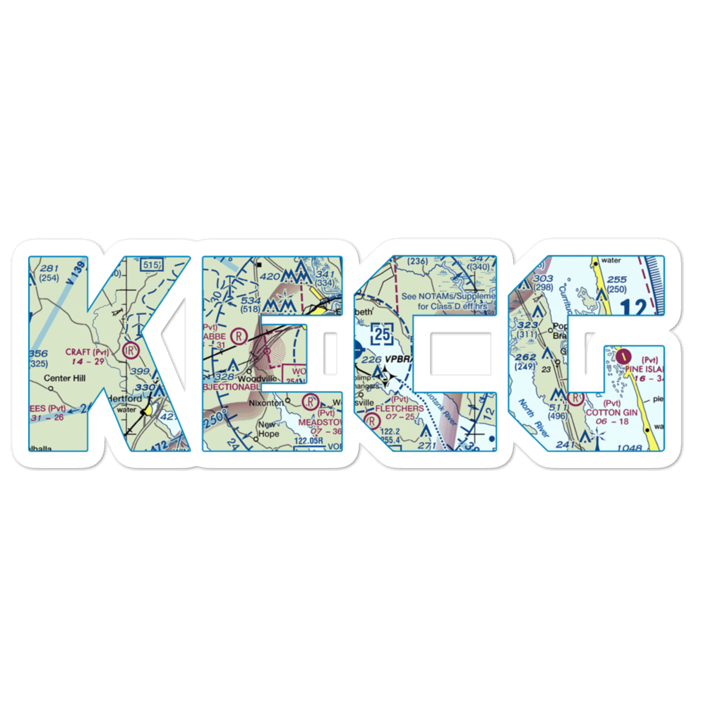 Elizabeth City Regional Airport & Coast Guard Air Station (ECG) VFR Sectional Sticker 