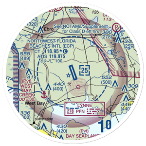 Northwest Florida Beaches International Airport (ECP) VFR Sectional Sticker (20 mile)