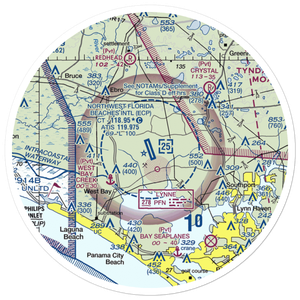 Northwest Florida Beaches International Airport (ECP) VFR Sectional Sticker (30 mile)