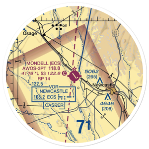 Mondell Field (ECS) VFR Sectional Sticker (20 mile)