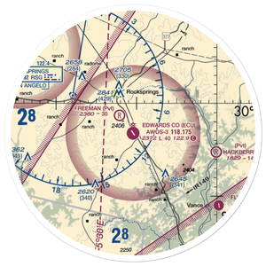 Edwards County Airport (ECU) VFR Sectional Sticker (30 mile)
