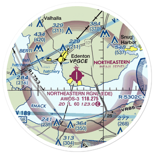Northeastern Regional Airport (EDE) VFR Sectional Sticker (20 mile)