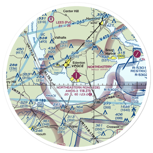 Northeastern Regional Airport (EDE) VFR Sectional Sticker (30 mile)