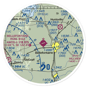 Bellefontaine Regional Airport (EDJ) VFR Sectional Sticker (20 mile)