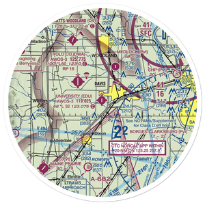 University Airport (EDU) VFR Sectional Sticker (30 mile)