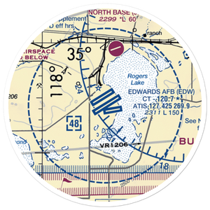 Edwards Air Force Base (EDW) VFR Sectional Sticker (20 mile)
